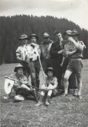 1961 Rip. MDR Albatros_Costa Zucco Val Visdende Campo estivo-L'alta sq. Albatros con i capi Checco, Don Giovanni, Stefano,Mario Zanandrea